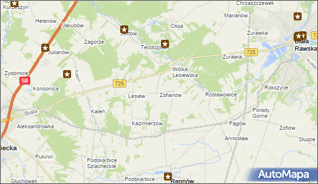 mapa Zofianów, Zofianów na mapie Targeo