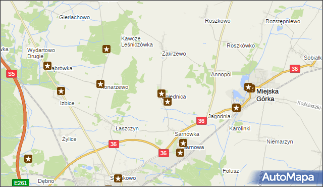 mapa Żołędnica, Żołędnica na mapie Targeo