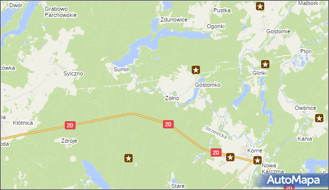 mapa Żółno, Żółno na mapie Targeo