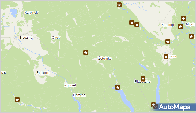 mapa Żółwinko, Żółwinko na mapie Targeo