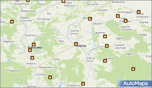 mapa Żołynia, Żołynia na mapie Targeo