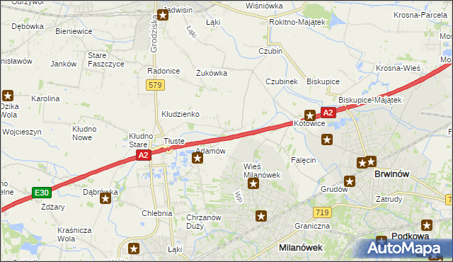 mapa Żuków gmina Grodzisk Mazowiecki, Żuków gmina Grodzisk Mazowiecki na mapie Targeo