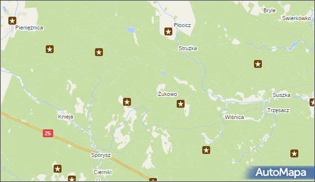 mapa Żukowo gmina Koczała, Żukowo gmina Koczała na mapie Targeo