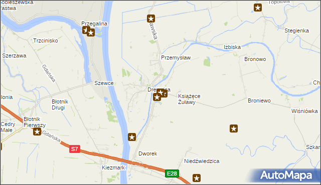 mapa Żuławki, Żuławki na mapie Targeo