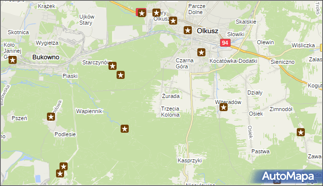 mapa Żurada, Żurada na mapie Targeo