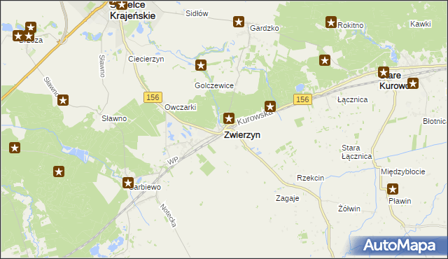 mapa Zwierzyn powiat strzelecko-drezdenecki, Zwierzyn powiat strzelecko-drezdenecki na mapie Targeo