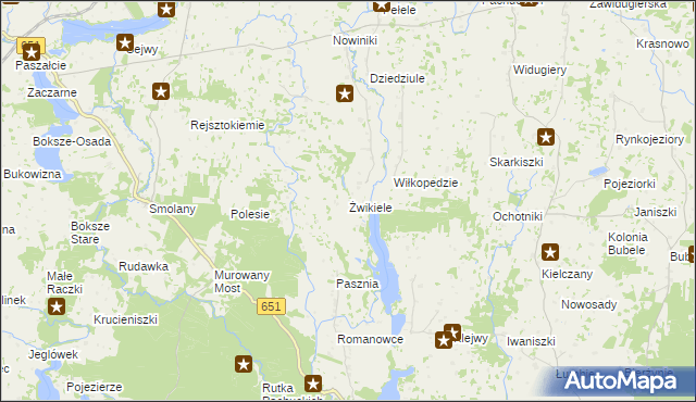 mapa Żwikiele, Żwikiele na mapie Targeo