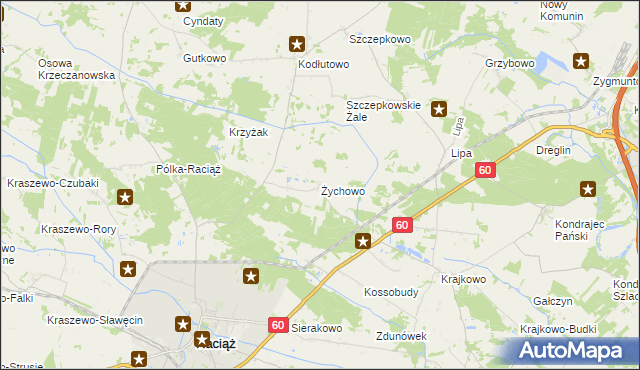 mapa Żychowo, Żychowo na mapie Targeo