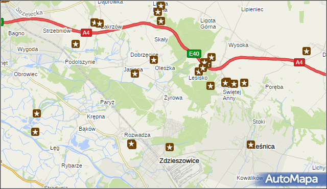 mapa Żyrowa, Żyrowa na mapie Targeo