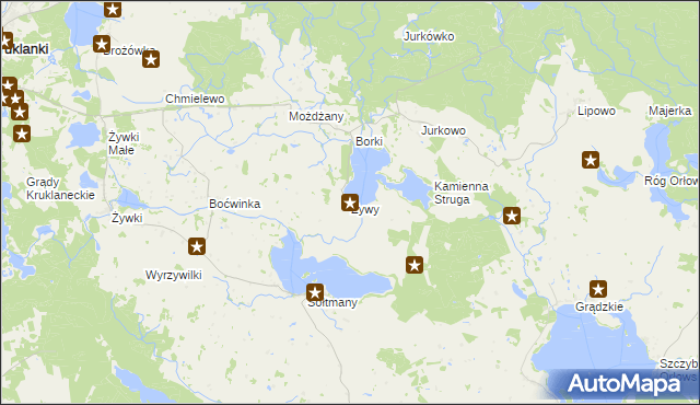 mapa Żywy, Żywy na mapie Targeo