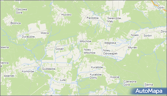 mapa Nowy Włochów, Nowy Włochów na mapie Targeo