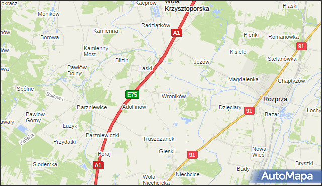 mapa Wroników, Wroników na mapie Targeo