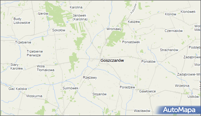 mapa Goszczanów, Goszczanów na mapie Targeo