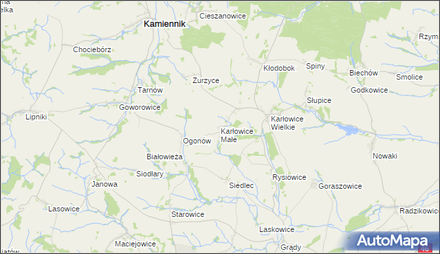 mapa Karłowice Małe, Karłowice Małe na mapie Targeo