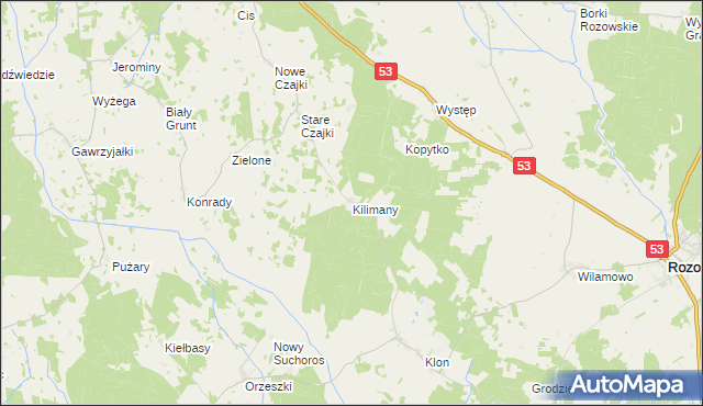 mapa Kilimany, Kilimany na mapie Targeo
