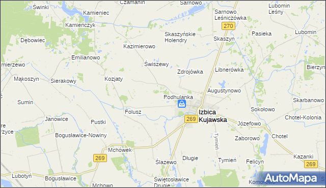 mapa Podhulanka, Podhulanka na mapie Targeo