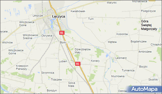 mapa Dzierzbiętów Duży, Dzierzbiętów Duży na mapie Targeo