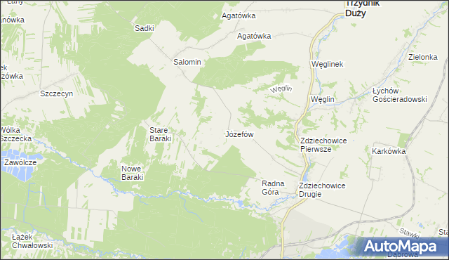 mapa Józefów gmina Zaklików, Józefów gmina Zaklików na mapie Targeo