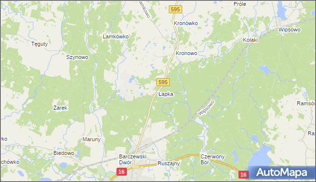 mapa Łapka, Łapka na mapie Targeo