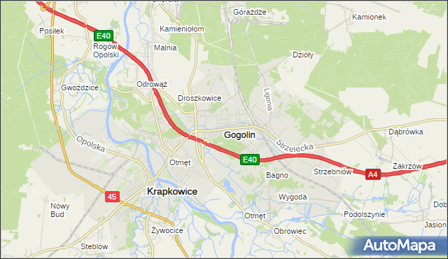 mapa Gogolin powiat krapkowicki, Gogolin powiat krapkowicki na mapie Targeo