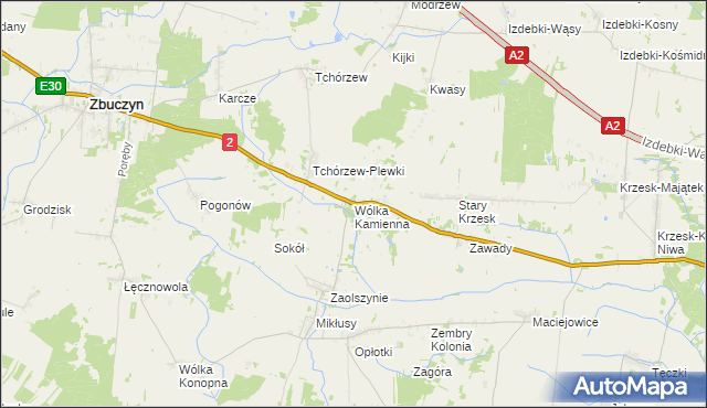 mapa Wólka Kamienna, Wólka Kamienna na mapie Targeo