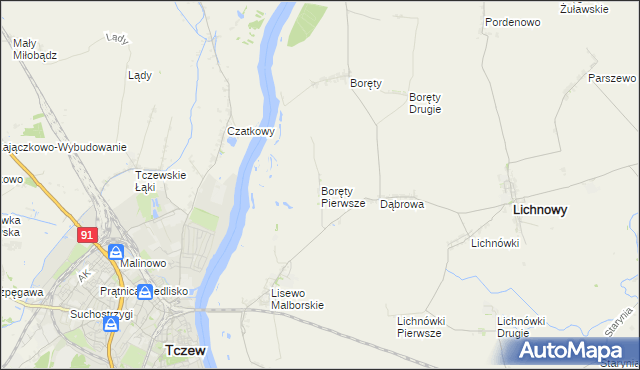 mapa Boręty Pierwsze, Boręty Pierwsze na mapie Targeo