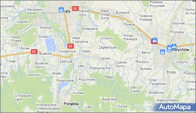 mapa Czaniec, Czaniec na mapie Targeo