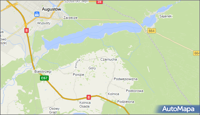 mapa Czarnucha, Czarnucha na mapie Targeo