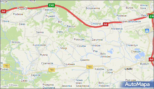 mapa Czułów, Czułów na mapie Targeo