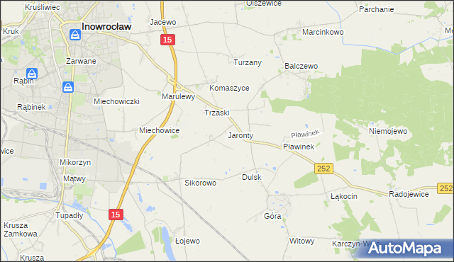 mapa Jaronty, Jaronty na mapie Targeo