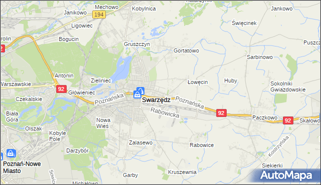 mapa Jasin gmina Swarzędz, Jasin gmina Swarzędz na mapie Targeo