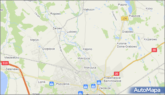 mapa Klępino, Klępino na mapie Targeo