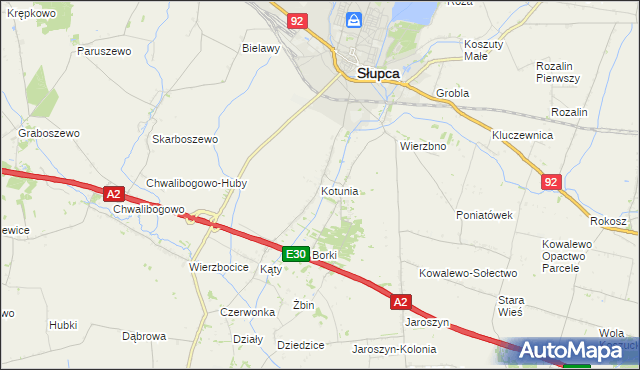 mapa Kotunia, Kotunia na mapie Targeo