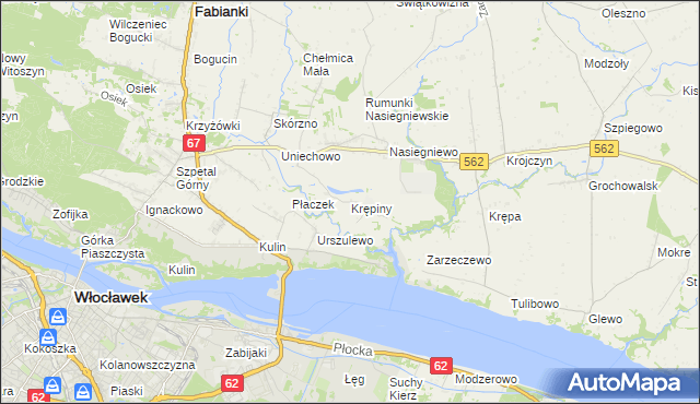 mapa Krępiny Kolonia, Krępiny Kolonia na mapie Targeo