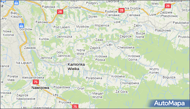 mapa Królowa Polska, Królowa Polska na mapie Targeo