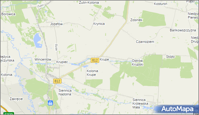 mapa Krupe, Krupe na mapie Targeo