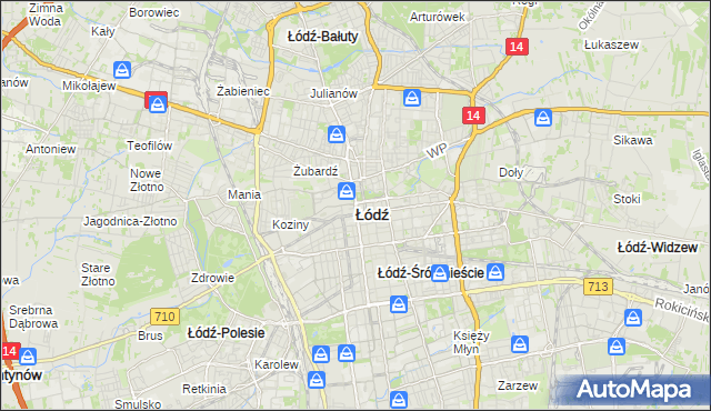 mapa Łodzi, Łódź na mapie Targeo