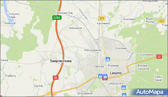 mapa Maryszewice, Maryszewice na mapie Targeo