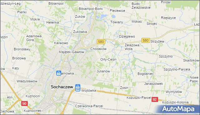mapa Orły-Cesin, Orły-Cesin na mapie Targeo