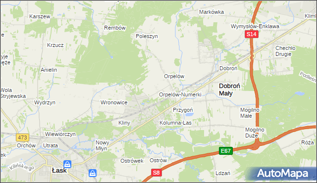 mapa Orpelów-Numerki, Orpelów-Numerki na mapie Targeo