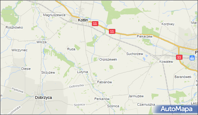 mapa Orpiszewek, Orpiszewek na mapie Targeo