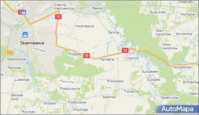 mapa Pamiętna, Pamiętna na mapie Targeo