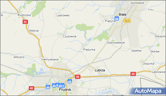 mapa Prężynka, Prężynka na mapie Targeo