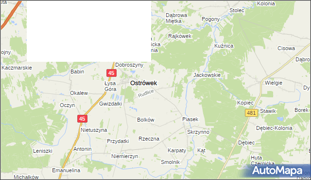 mapa Rudlice, Rudlice na mapie Targeo
