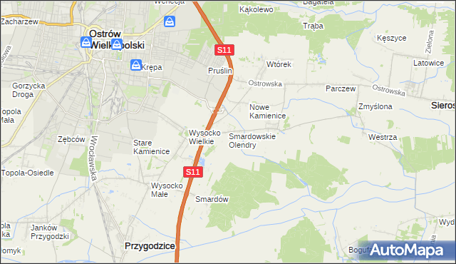 mapa Smardowskie Olendry, Smardowskie Olendry na mapie Targeo