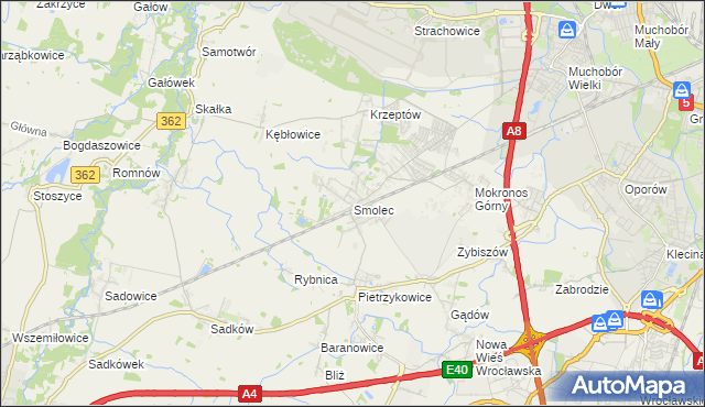mapa Smolec, Smolec na mapie Targeo