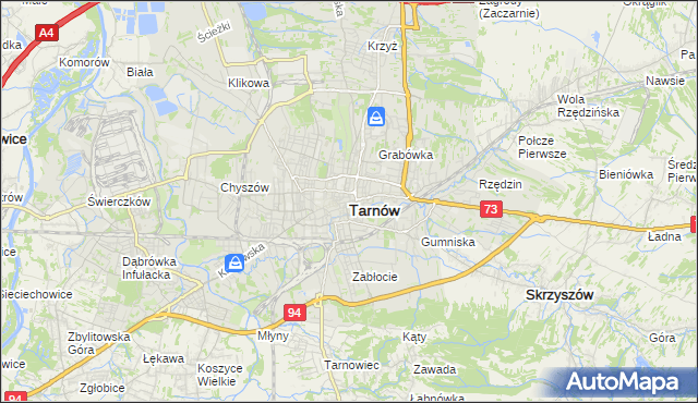 mapa Tarnów, Tarnów na mapie Targeo