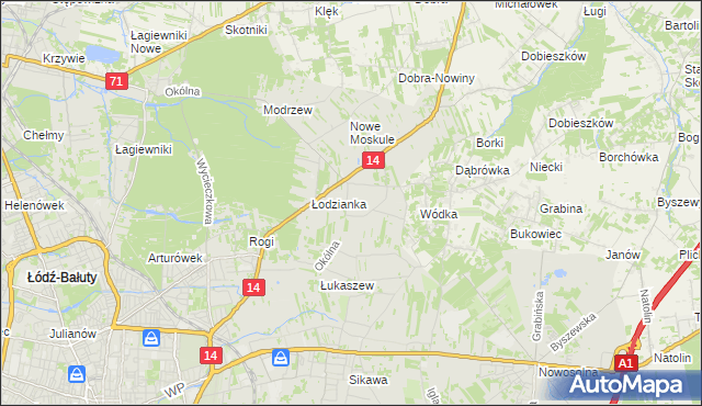 mapa Wilanów gmina Łódź, Wilanów gmina Łódź na mapie Targeo
