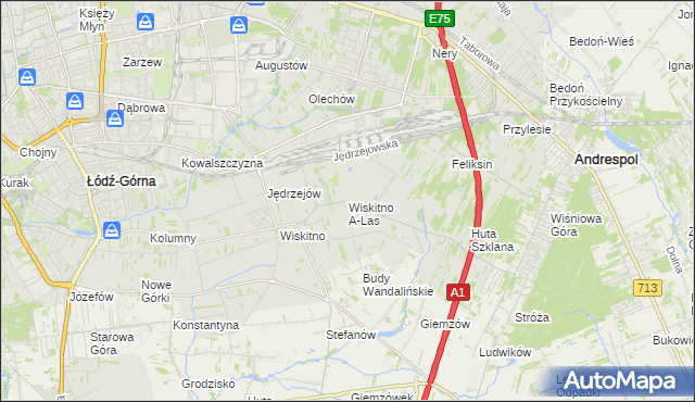 mapa Wiskitno A-Las, Wiskitno A-Las na mapie Targeo