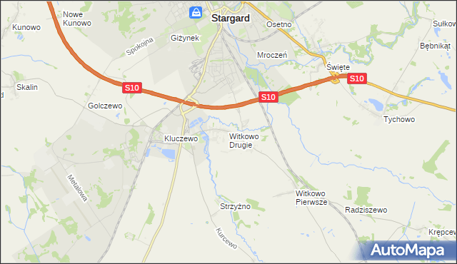 mapa Witkowo Drugie, Witkowo Drugie na mapie Targeo
